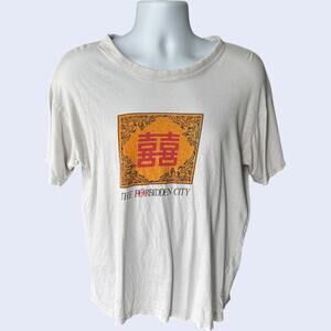 The Forbidden City XL 90s Tourist Tee Cream Double Happiness Beijing China
